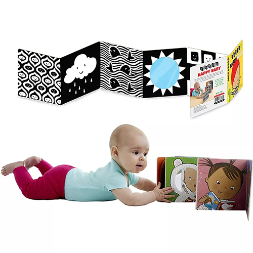 Custom baby board book printing with Spot UV logo baby memory book high contrast baby book printing