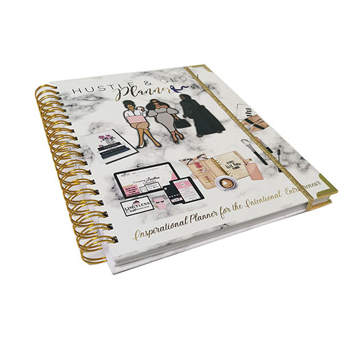 Wholesale Custom Pink Women Hard Cover Monthly Fitness And Wellness Journal And Planner