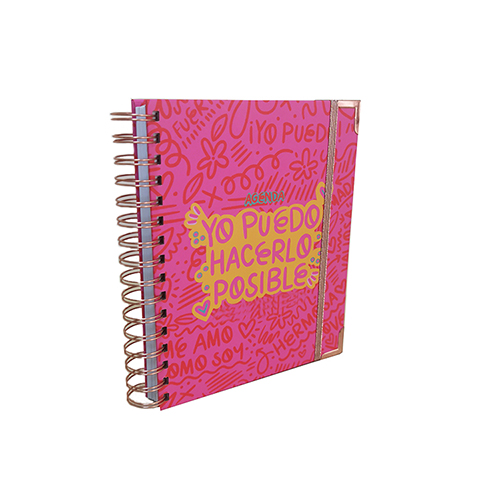 2022 Customized Pink Spiral Notebooks A4 A5 Journal Monthly Planner Hardcover Gold Foil Stamping For Black Women